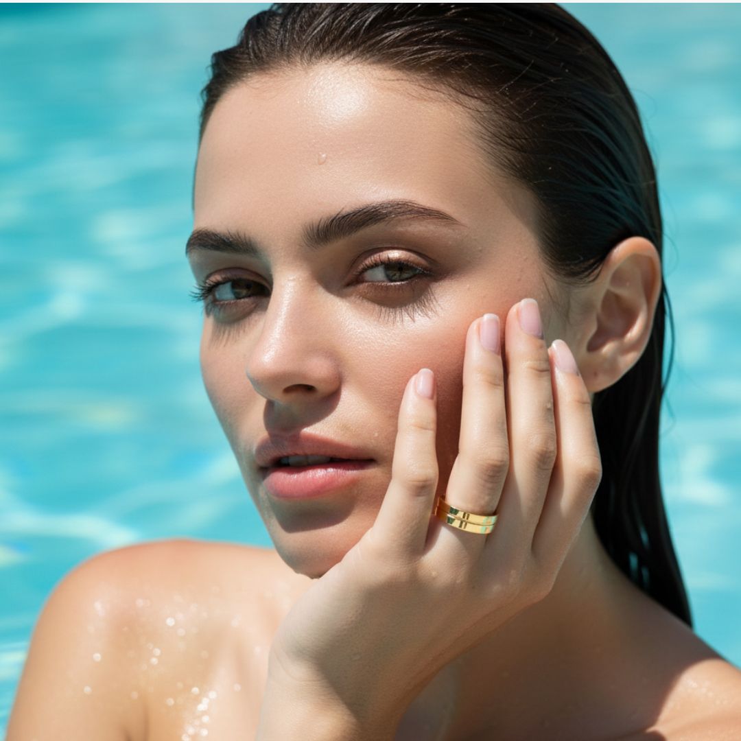 Anel Golden Essential • Design Liso Minimalista • Banhado a Ouro 14K