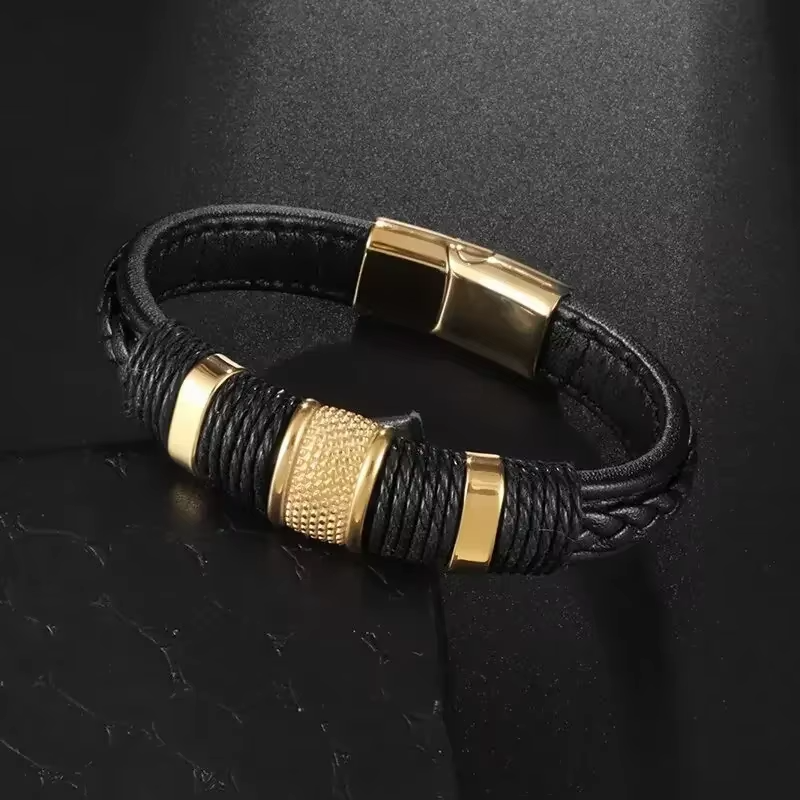 Pulseiras Clássicas trançadas a mão, em couro e fecho magnético