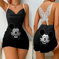 Mini Vestido Pijama Minnie/ Mickey Cetim