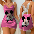 Mini Vestido Pijama Minnie/ Mickey Cetim