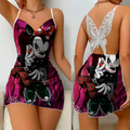 Mini Vestido Pijama Minnie/ Mickey Cetim