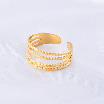 Anel Banhado a Ouro 18K 4 Camadas Star Flow