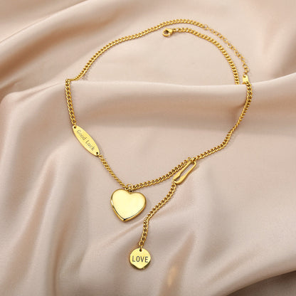 Colar Pingente de Coração One Heart Banhado a Ouro 18K