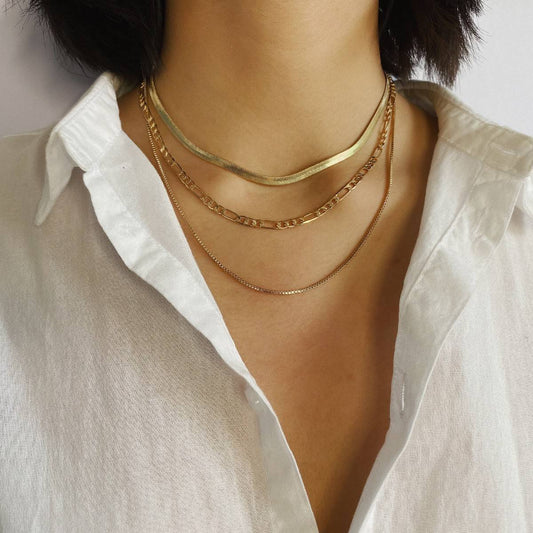 Colar 3 Camadas Trinity Layers Banhada a Ouro 18K