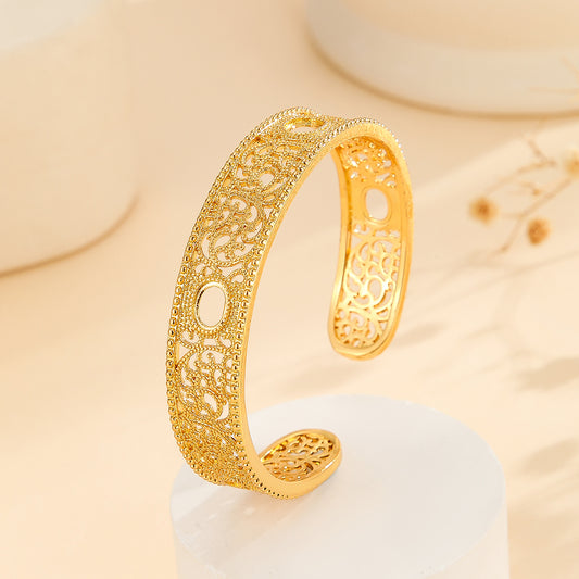 Bracelete Palace Lace Lisa Banhada a Ouro 14K