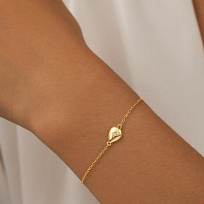 Pulseira Cravejada com Zircônias Prata 925 Banhada a Ouro 18K