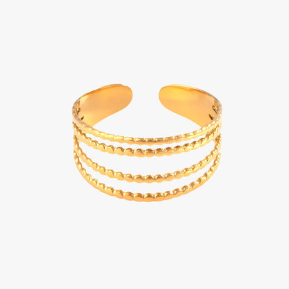 Anel Banhado a Ouro 18K 4 Camadas Star Flow