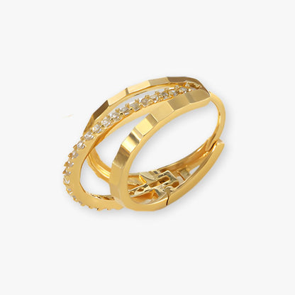 Brinco com Zircônias Incrustadas Prata 925 Banhada a Ouro 18K