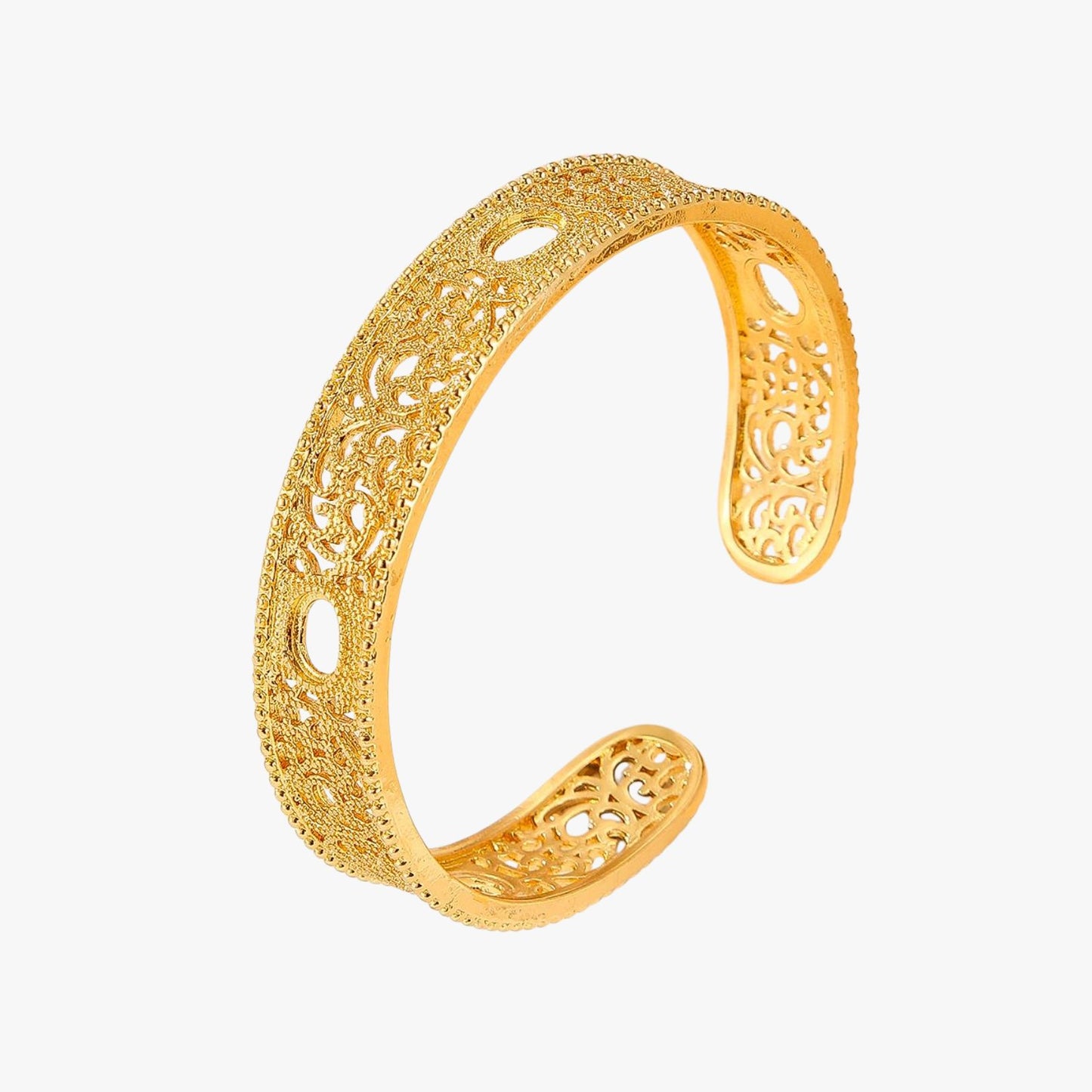Bracelete Palace Lace Lisa Banhada a Ouro 14K