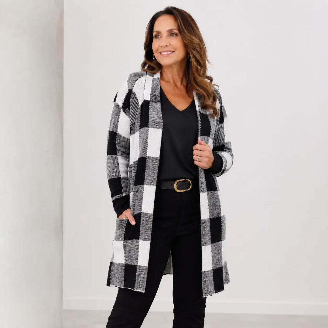 Cardigan Kimono Feminino Xadrez - Rhyhorn