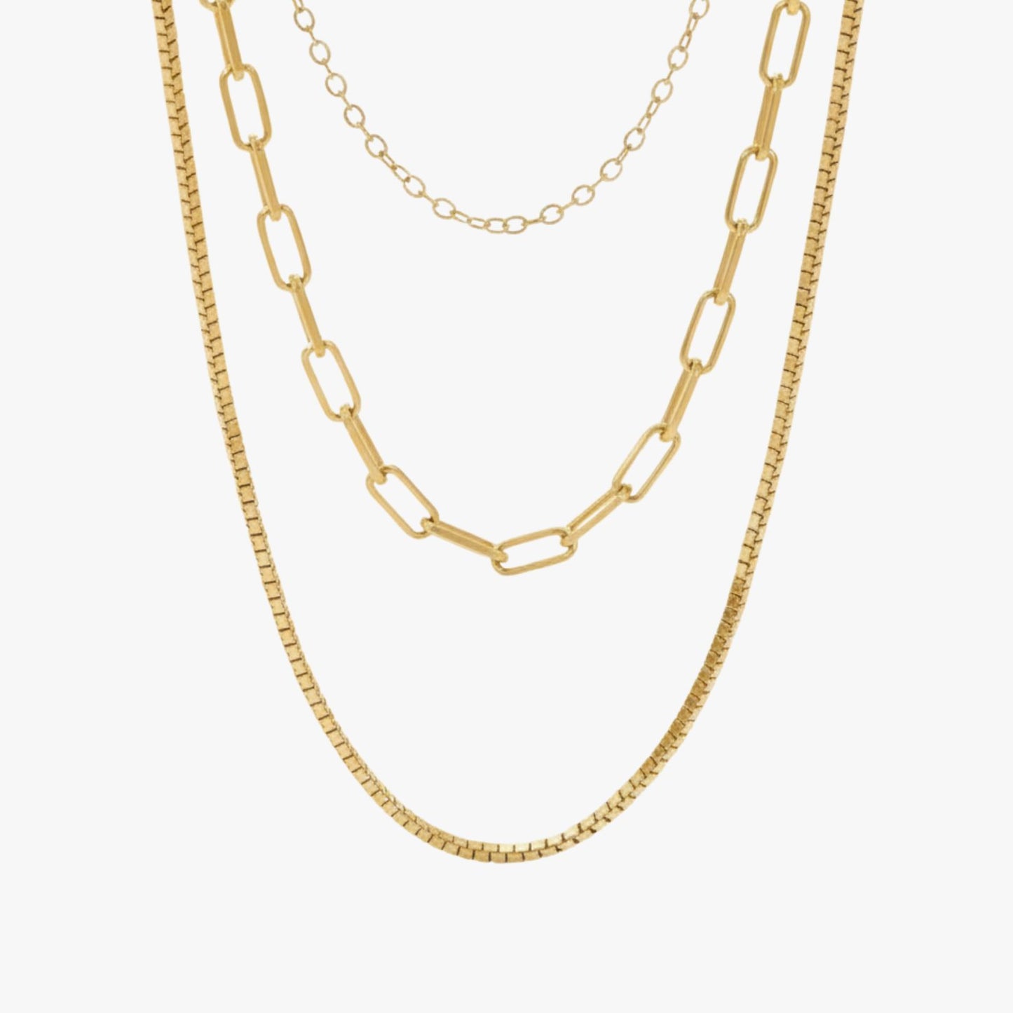 Colar Três Camadas • Golden Layers • Banhado a Ouro 18K