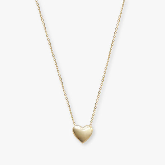 Colar Heart Shine Pingente de Coração Prata 925 Banhada a Ouro 14K