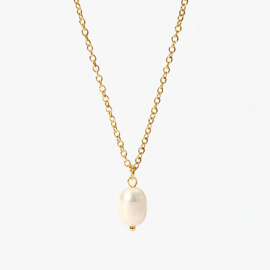 Colar Pingente Pérola Pearl Essence Banhado a Ouro 18K