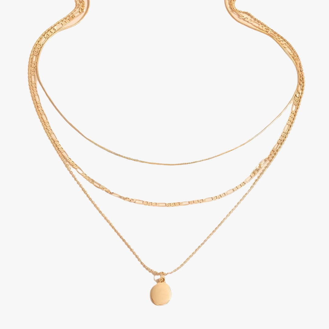 Colar Vintage Ellipse • Pingente Oval • Banhado a Ouro