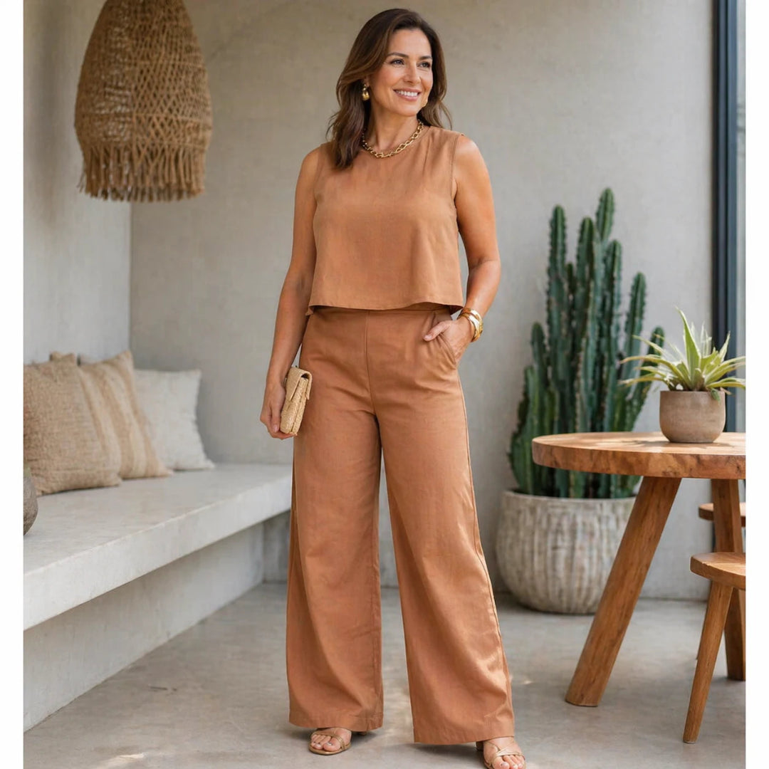 Conjunto Alfaiataria Social Feminino Calça e Blusa em Linho - Suzan | Urban Pulse