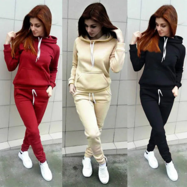 Conjunto casual feminino moletom conjunto lounge wear esporte 2 pçs