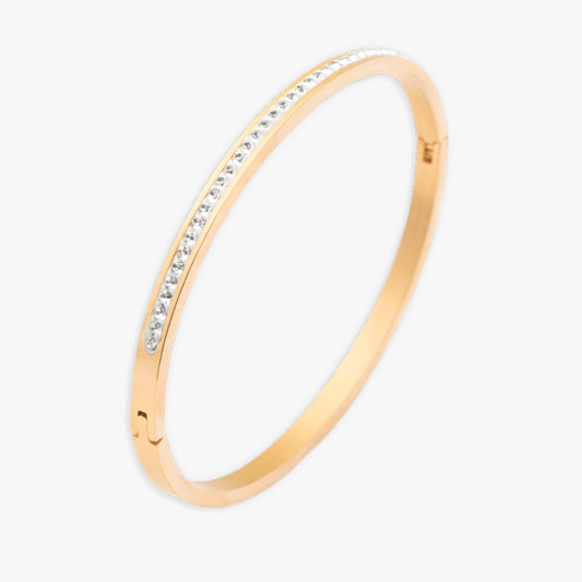 Pulseira Diamond Line • Aço Inoxidável • Fileira Única de Zircônias