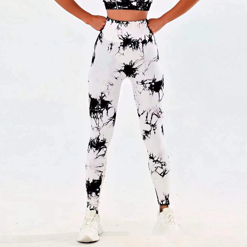 Leggings esportivas sem costura cintura alta push-up