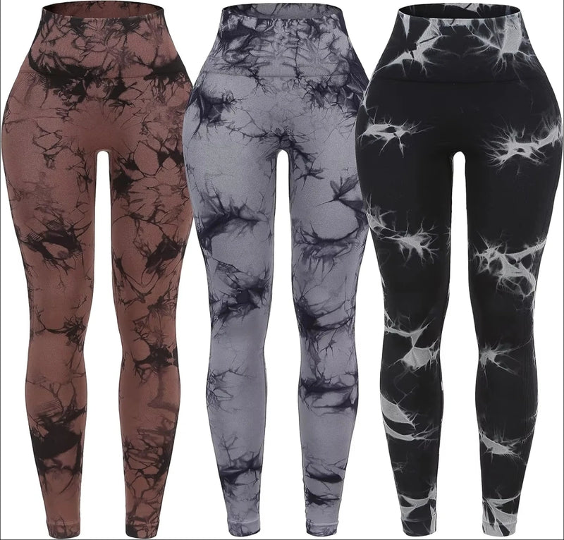 Leggings esportivas sem costura cintura alta push-up