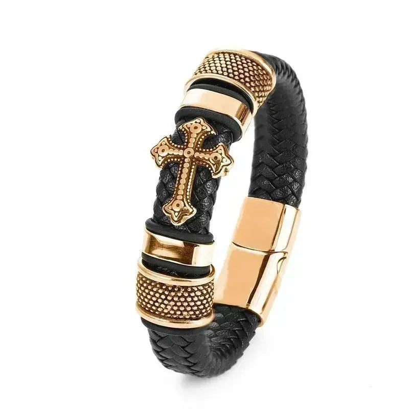 Pulseiras Clássicas trançadas a mão, em couro e fecho magnético