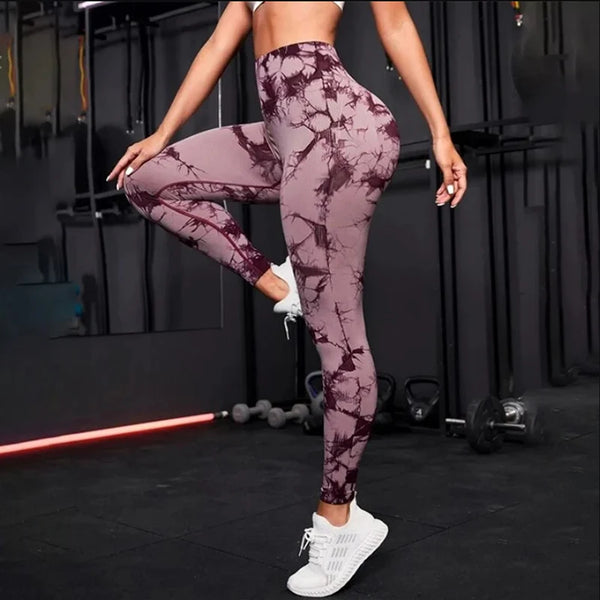 Leggings esportivas sem costura cintura alta push-up