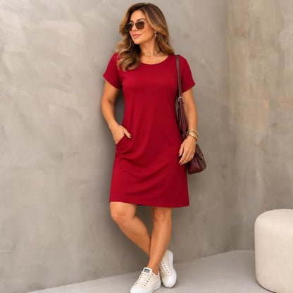 Vestido Feminino Liso Casual Floette 