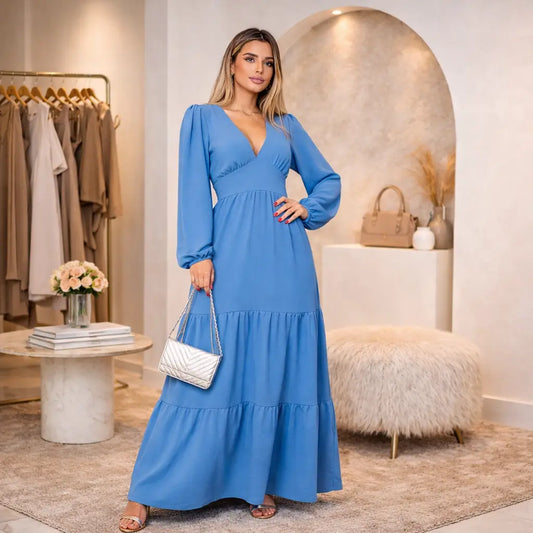Vestido Longo Feminino Manga Longa - Margareth | Urban Pulse