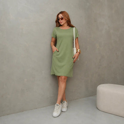 Vestido Feminino Liso Casual Floette 