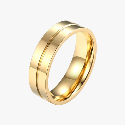Anel Golden Essential • Design Liso Minimalista • Banhado a Ouro 14K