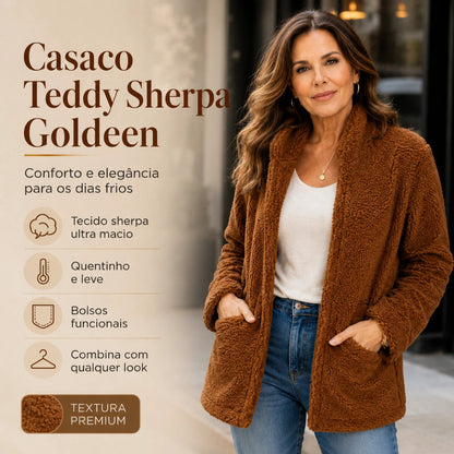 Casaco Feminino Teddy Sherpa com Bolso - Goldeen | Urban Pulse