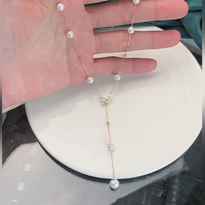 Colar Pérolas com Detalhes Estrelados Starry Pearl