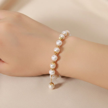 Pulseira Contas de Quartzo Quartzo Morango & Opala Branca Rose Aura Duo